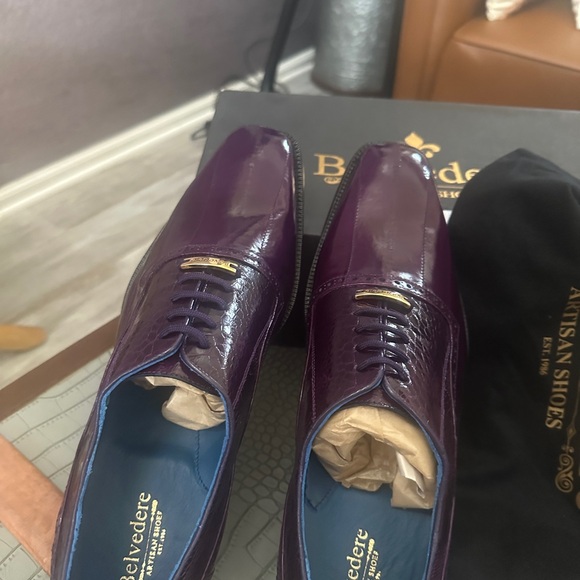 fitted lace wedding dress Purple Oxford Shoes | Harvey by Amali